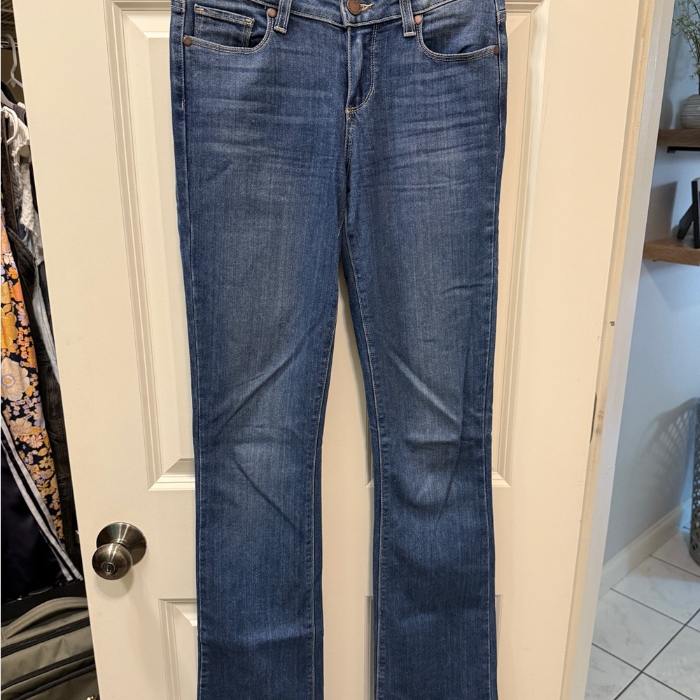 PAIGE Women's Boot Cut Jeans in Deep Blue